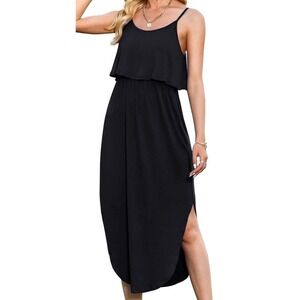 NWT Women's Lilbetter Adjustable Strap Casual Midi Dress - Black‎ - Medium